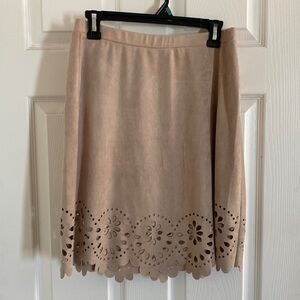 Versona tan colored suede skirt